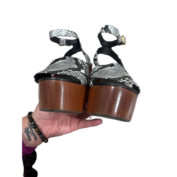 Tory Burch Camilla Leather Wooden Animal Print Platform Sandals NWOT Sz 6.5 M - Picture 3 of 7